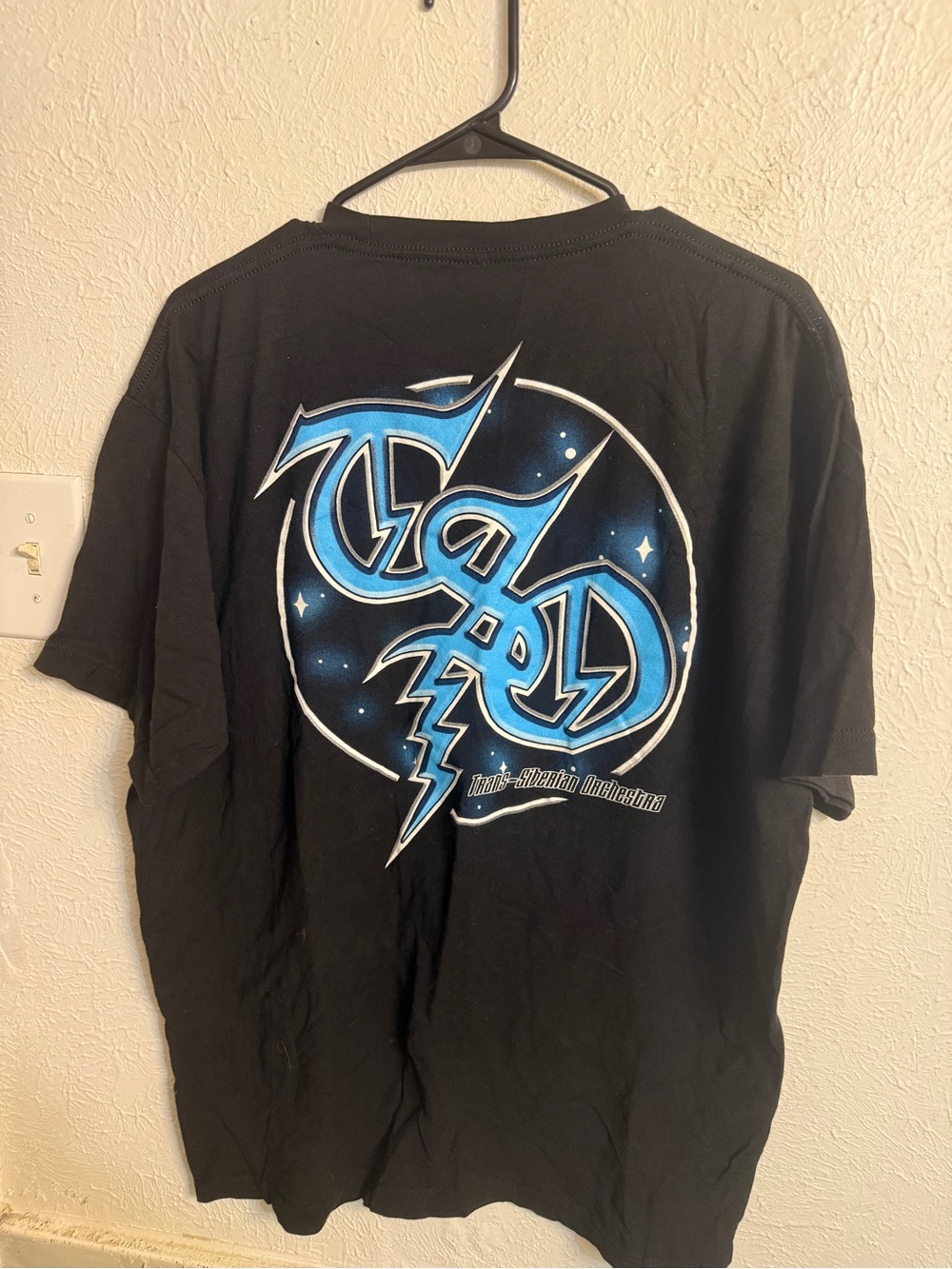 Trans Siberian Orchestra Black Graphic Band T-Shirt - Blue Logo